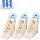 100Pcs Plastic Sandwich Wrapping Paper Clear Sandwich Container Bags Easy Tear Disposable Triangle Bread Wrappers