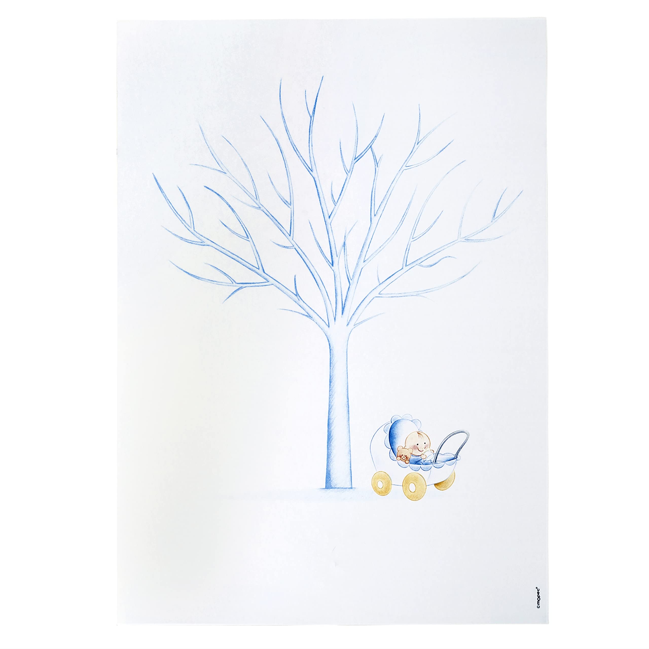Mopec Pit & Pita Foil Tree Print Pram Child, Card Stock, Blue, 0.2 x 42 x 29.5 cm