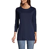 Lands' End Women's 3/4 Sleeve Supima Cotton Crewneck Tunic