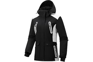FREE SOLDIER Women's Waterproof Ski Snow Jacket Warm Fleece Lined Winter Rain Jacket with Hood Fully Taped Seams