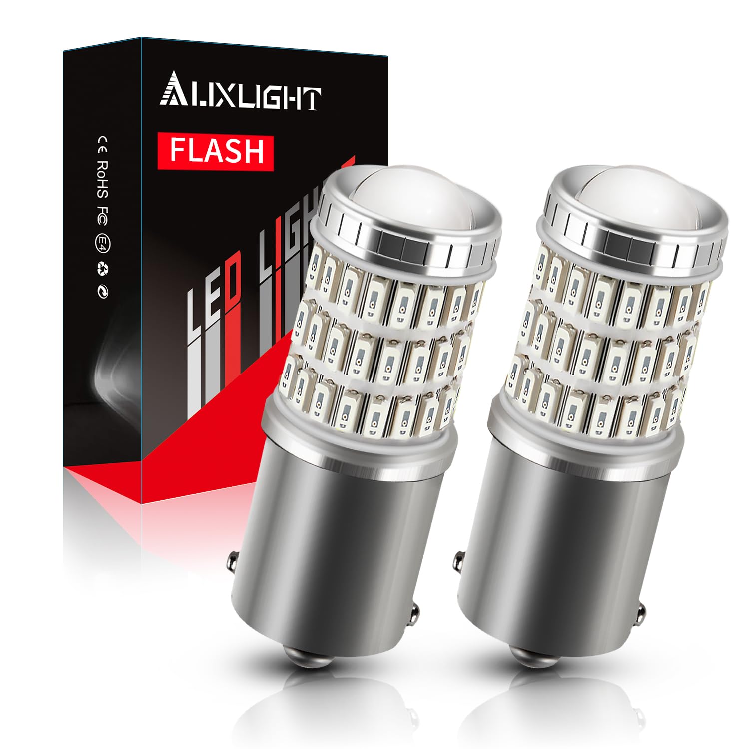 Photo 1 of AUXLIGHT LED Strobe/Flash Brake Tail Light Bulbs 1156 7506 LED Bulb Red 320% Brighter 1141 1003 BA15S 1156A Led Bulbs for Tail Stop Brake Lights (Brilliant Red, Pack of 2)