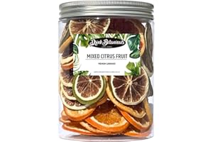 Drink Botanicals Ireland Mixed Dehydrated Citrus Fruits | Dried Orange, Lime, Lemon, Grapefruit Slices | 50+Slices | 100% Natural | Cocktail Garnishing, Wreath, Cakes | 5.29 oz,150G | Recyclable Jar