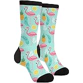 Summer Time flamingo Novelty Crew Socks Casual Crazy Funny Dress Socks For Women Men Teens Gift