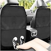 SHMZK 2 PCS Kick Mat Back Seat Protector, Waterproof Car Backseat Protective Kick Mat with 2 Mesh Pockets, Large Vehicle Seat