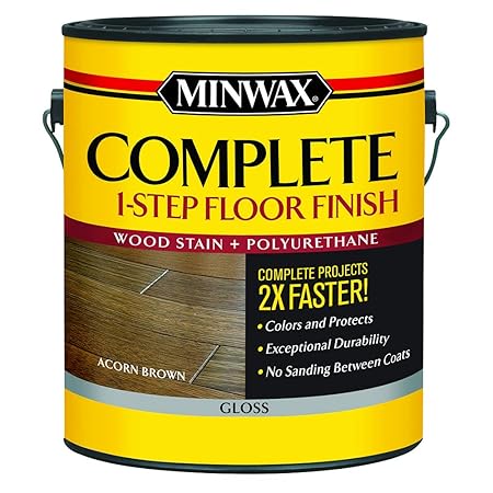Minwax 672020000 1g Gloss Acorn Brown Complete 1 Step Floor Finish