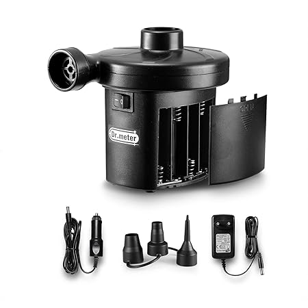 Dr.meter Elektrische Luftpumpe, Elektropumpe Power Pump Aufblasen/Aus Lassen, Schnellbefüllende Luftmatratzepumpe für Schlauc