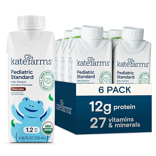 KATE FARMS Organic Pediatric 1.2 High Calorie Chocolate Nutrition Shake ...