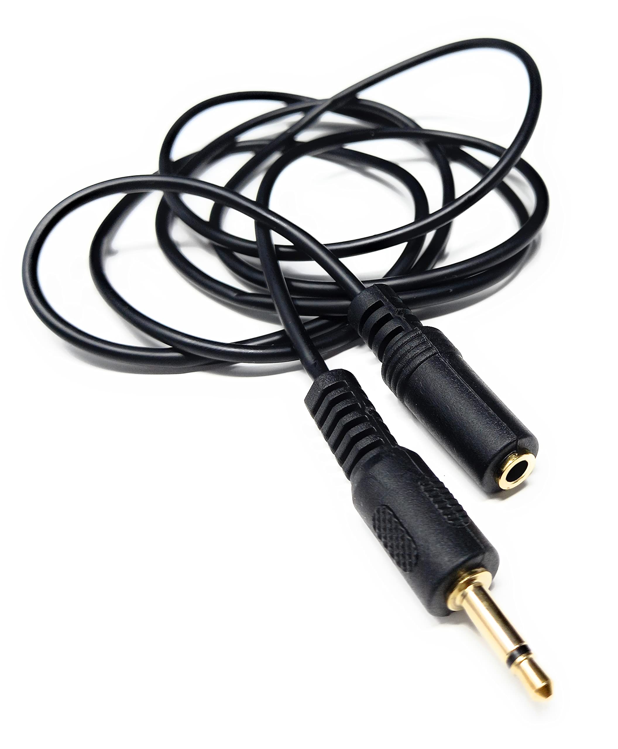 DRUT 1m 3.5mm Mono Jack to 3.5mm Socket Extension Cable Gold Connectors, Male Plug to Female Socket 3.3ft