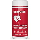 UpNourish Plant Sterols Citrus Bergamot Supplement for High Cholesterol with CoQ10, Omega 3, Olive Leaf, Turmeric Curcumin, Black Garlic and Niacin - 120 Softgels