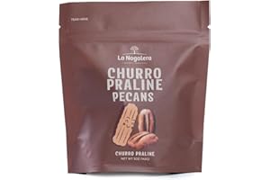 GRUPO LA NOGALERA Churro Praline Pecans 5 oz – Sweet Cinnamon Sugar Pecan Snack with Crunchy Coating – Gourmet Candied Pecans by La Nogalera