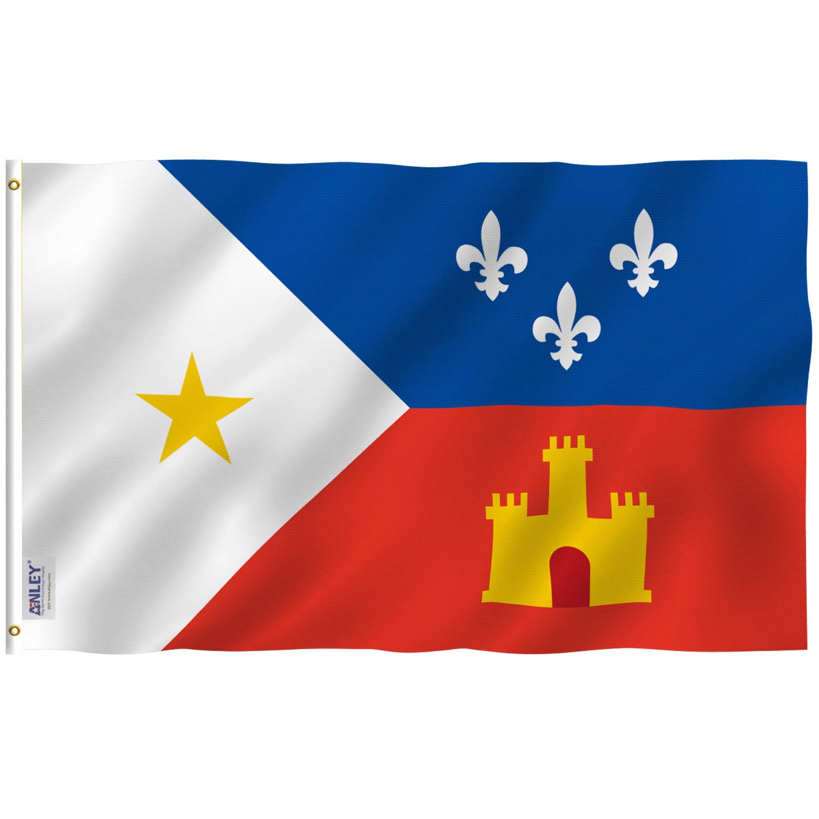ANLEY Fly Breeze 3x5 Foot Ethnic Acadian Flag - Vivid Color and UV Fade Resistant - Canvas Header and Double Stitched - Cajun Acadiana Flags Polyester with Brass Grommets 3 X 5 Ft