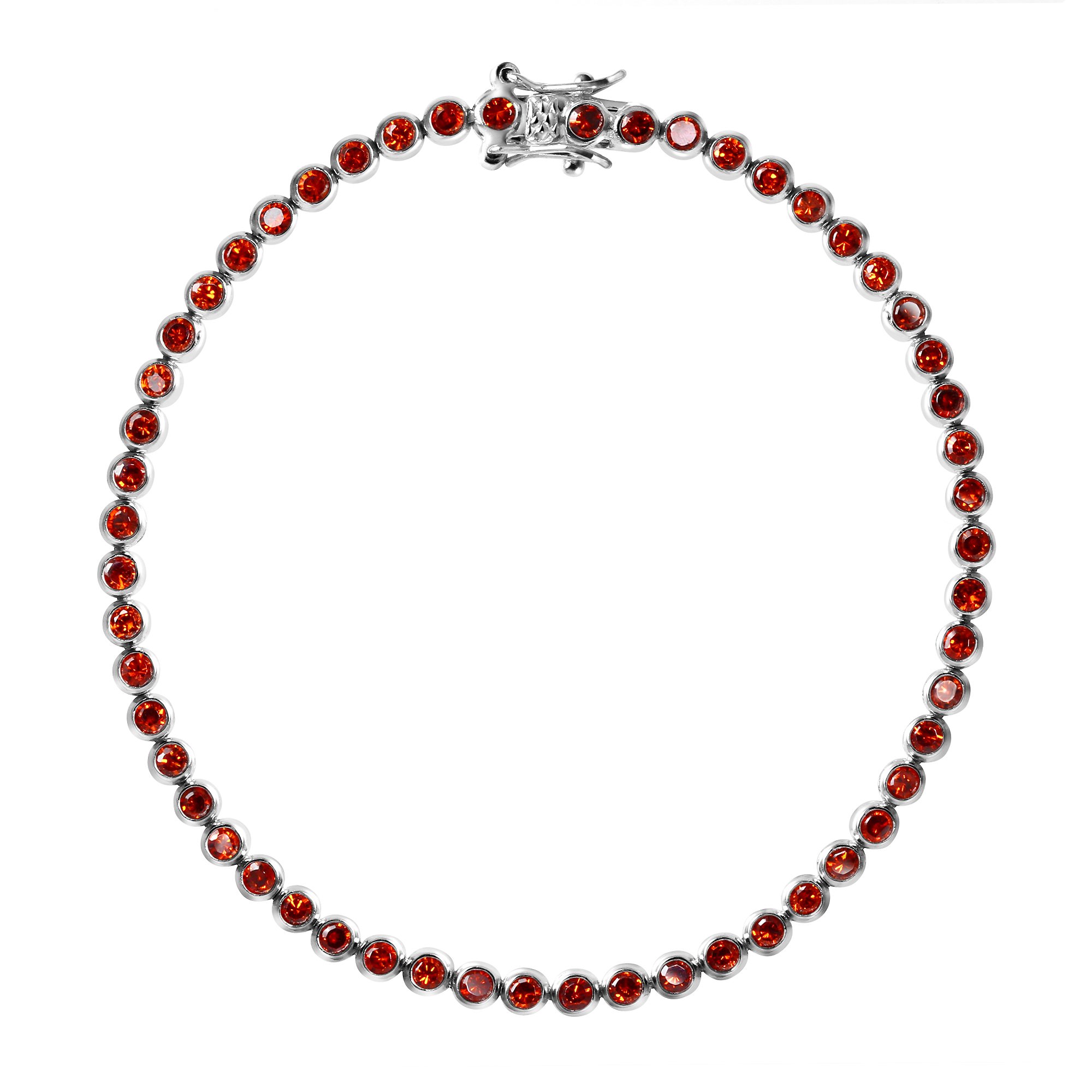 Franki Baker Dainty & Delicate Orange Crystals & 925 Sterling Silver Tennis Bracelet. Length: 17cm. Width: 3mm. Comes in Pretty Box