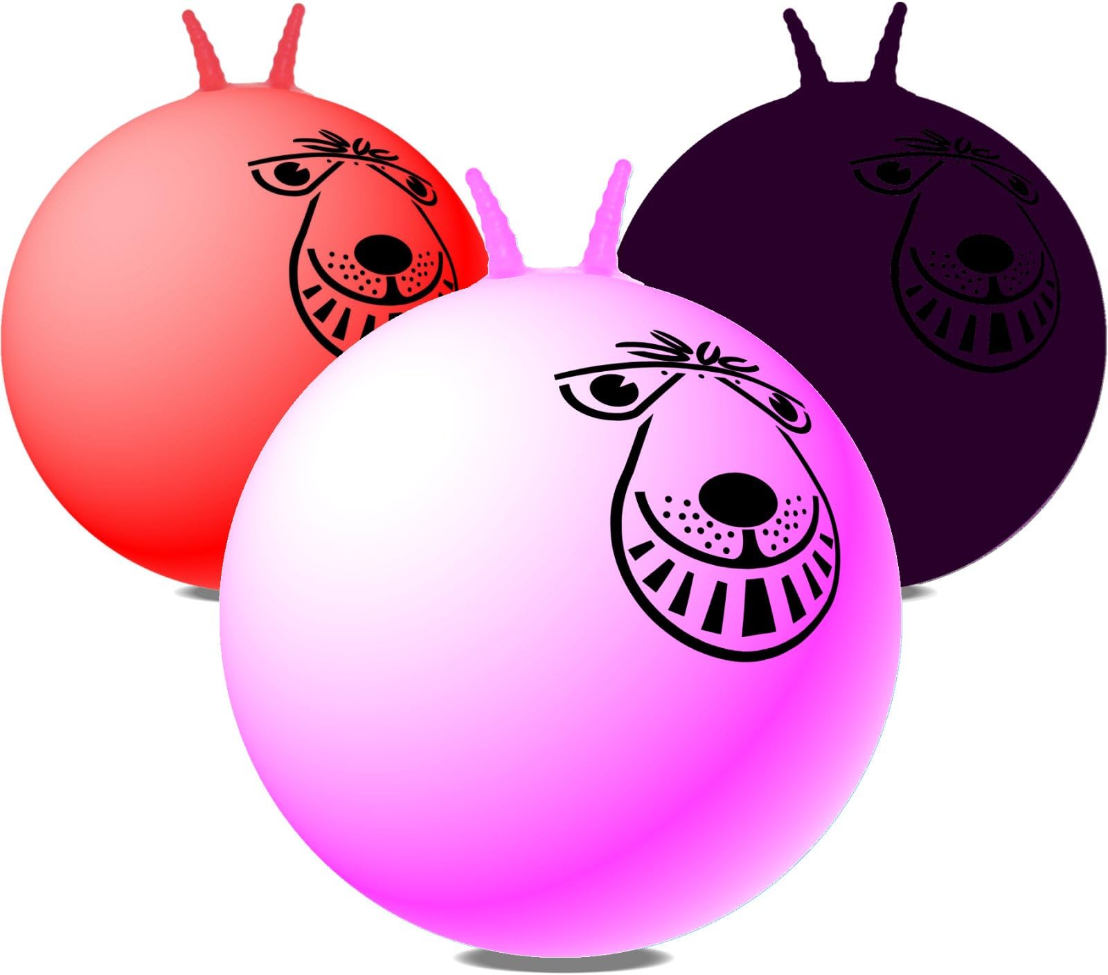 Space Hoppers Large Adult Retro Trio Pack 66cm (Red Pink Purple)