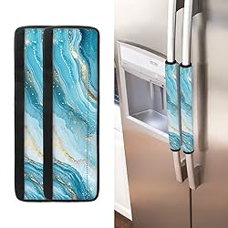 ASQVTIFE 2 Pieces Blue Marble Refrigerator Door