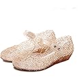 TANDEFLY Flats Mary Jane Dance Party Cosplay Shoes, Snow Queen Princess Sandals for Little GirlsToddler, Birthday, Christmas