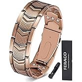 Feraco Copper Bracelet for Men 3X Strength,Magnetic Therapy Bracelet Copper Jewelry with Powerful 3800 Gauss Magnets,Premium Fold-Over Clasp