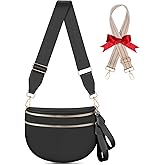 X-KIDS Checkered Crossbody Bag Bum Bags for Women Large Nylon Checkered Purse Fanny Packs Sling Bag, Bonus with a Extra Strap