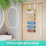 HapiRm Over Door Towel Rail 6-Tier Wall Mount White with Shelf view 4