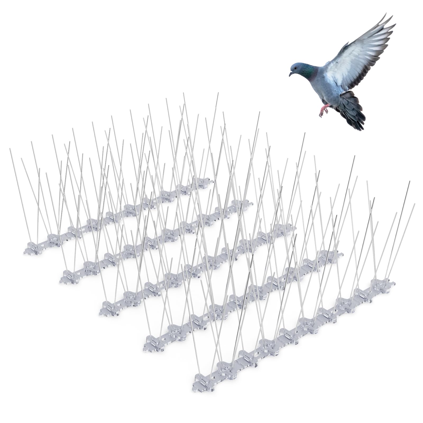 QianRuiDa Balcony Spikes Against Pigeons, Discreet and Ready to Use Bird Protection Spikes, Animal Friendly Bird Protection Spikes, Anti Climbing Poles for Sparrows, Swallows, Crows