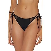BECCA Women's Muse Cut Out Hipster Bikini Bottom, Cheeky Coverage, Swimwear Separates