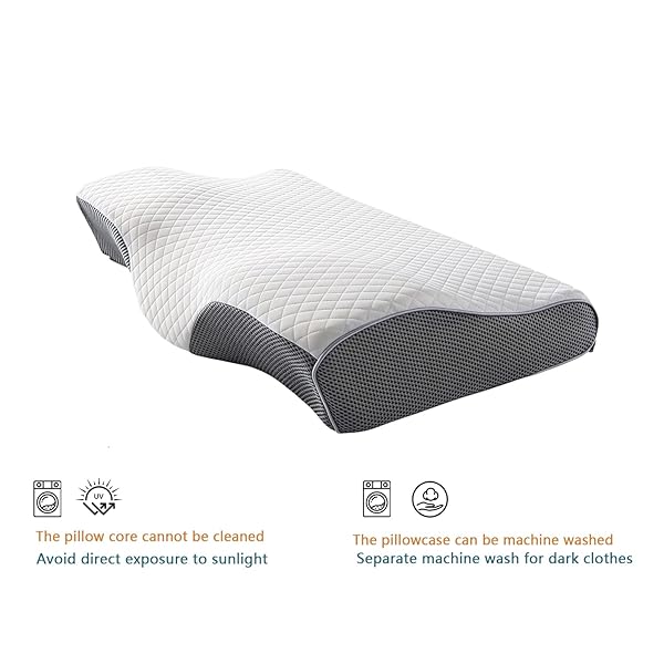 WEITRUST ERGONOMIC CONTOUR PILLOW WITH SOFT MEMORY FOAM FOR SIDE, BACK & STOMACH SLEEPERS, NORMAL SIZE