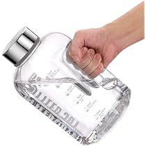 TOOFEEL Half Gallon Water Bottle (2.2L / 74oz) - BPA Free, Leakproof, With Time Markings & Strap