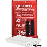 Smilco Fire Blanket - 40" x 40" Fiberglass Emergency Fire Blanket for Home and Kitchen, Bedroom, Camping, Grill, Fireplace, Easy,Safe for Young Adults and Seniors