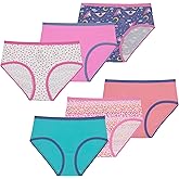 Saint Eve Kids Girls Cotton 6 Pack Underwear - Soft & Breathable Brief Panties Sets for Kids, Multi-Color Everyday Comfort