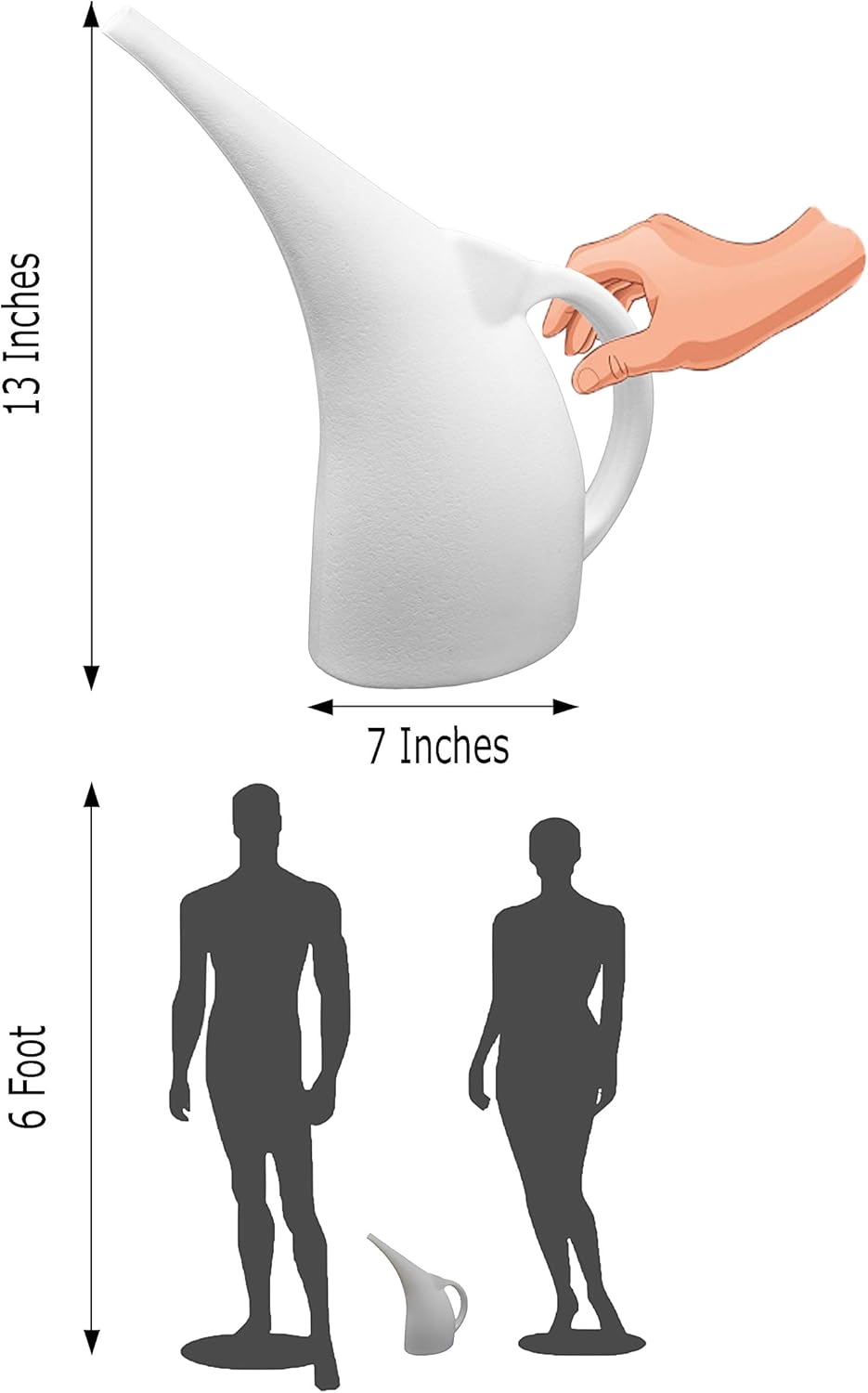 Pure White 1/2 Gallon Watering Can for Indoor and Outdoor house plants, flower pots, herbs and vegetable gardens | 100% Recyclable Cute Plastic Watering Pot | Shatterproof | Ergonomic | Lightweight | : Garden & Outdoor