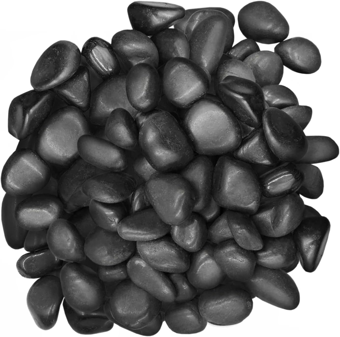 Hardscaping Materials - Polished Black Stone Pebbles 10 Lb. – 1” – 2” inch Pebbles for Plants, Gardens, Décor, Landscaping, Succulent, Terrarium, Decorative, 100% Natural Rock Pebbles Without Fillers, Popping Black Finish