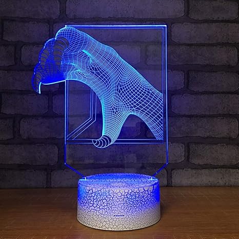 Luz de noche Bebé Mesita de noche Dinosaurio USB Lámpara 3D Interruptor