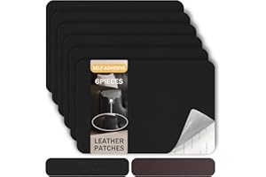 Leather Repair Patches Self-Adhesive, 6 Piece Waterproof Leather Repair Kit for Couch, Furniture, Sofas, Car Seats, Office Ch