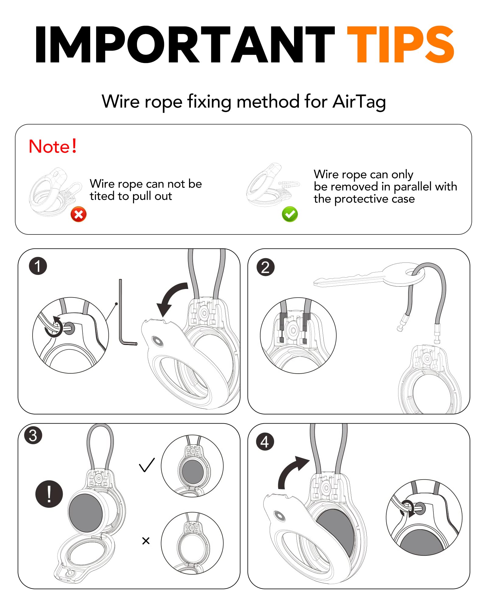 SPGUARD 4 Stück für AirTag Schlüsselanhänger für Apple AirTag 2&1 Gen 6