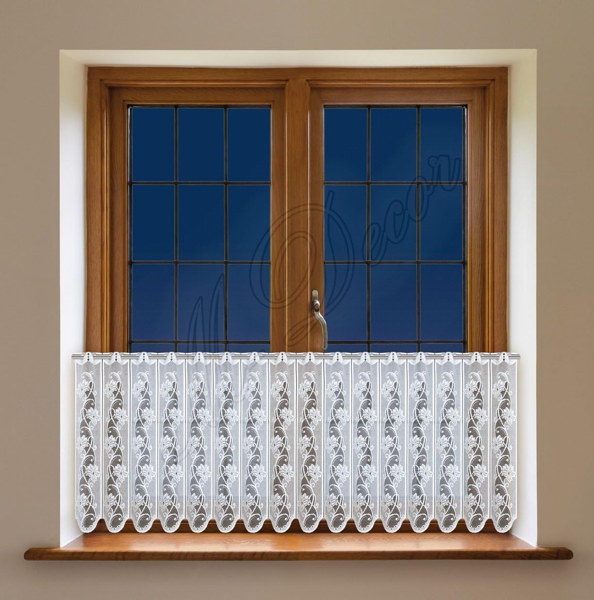 M-Decor Modern CREAM CAFE NET CURTAIN, price per metre drop 60 cm - 24