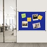 VIZ-PRO Notice Board Blue Felt 120x90 cm Aluminium Frame view 6