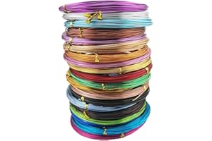 Inspirelle 20 Colors Aluminum Craft Wire Bendable Metal Wire for Jewelry Craft Making, 10M Each Color (18 Guage (1.0mm))