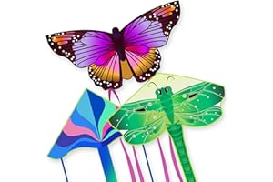 Crogift 3 Pack Large Kites - Butterfly Delta Dragonfly Kites Easy to Fly for Adults Kids Beach Park Outdoor Game Activities, Gifts for Easter and Festival