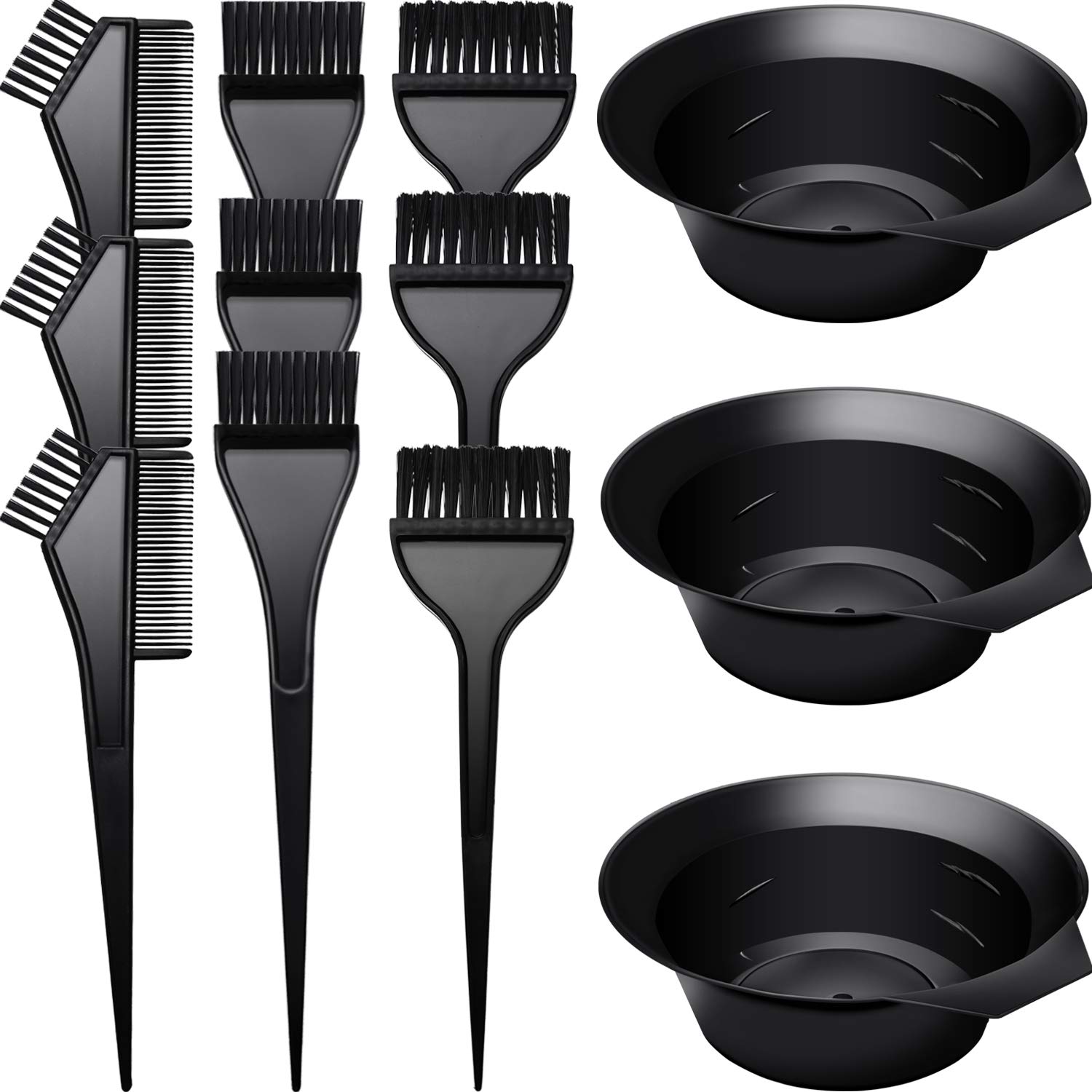 3 Sets Hair Dye Color Brush Hair Dye Comb and Mixing Bowl for Hair Tint Dying Coloring Tool, 12 Pieces Totally : Beauty