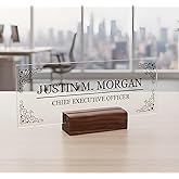 ARTSWAVE Acrylic Name Plate for Desk - Personalized Desk Name Plate with Custom Engraving - Name Sign for Office - Premium Desk Decor - Ideal for Professional Workspace - 3x8 inches