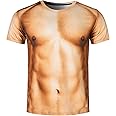 Goodstoworld Unisex 3D Fake Abs T Shirts Shredded Chest Printed Short Sleeve Costume Novelty Tees Shirt