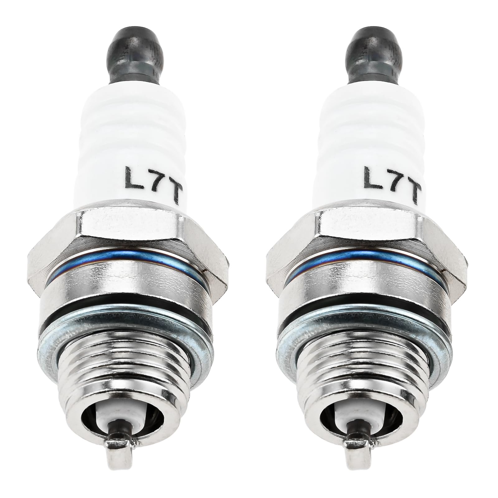 bowarepro 2Pcs L7T Spark Plug Replacement, 2-Stroke Engine Spark Plugs Accessories Replacement for Grass Strimmer Chainsaw Hedge Trimmer Brush Cutter Lawnmower Engines