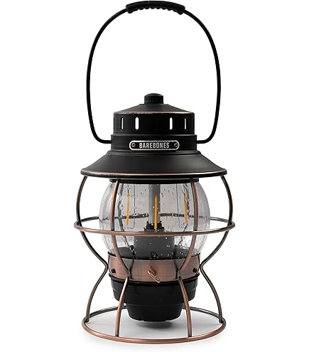 Barebones Outpost Lantern - Vintage White, Vintage-Inspired