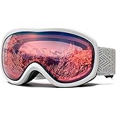 AVV OTG Ski Goggles for Men Women With Anti-Fog Dual Layer lens, UV400 Snow Goggle for Snowboarding Snowmobiling Skating