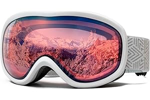 AVV OTG Ski Goggles for Men Women With Anti-Fog Dual Layer lens, UV400 Snow Goggle for Snowboarding Snowmobiling Skating