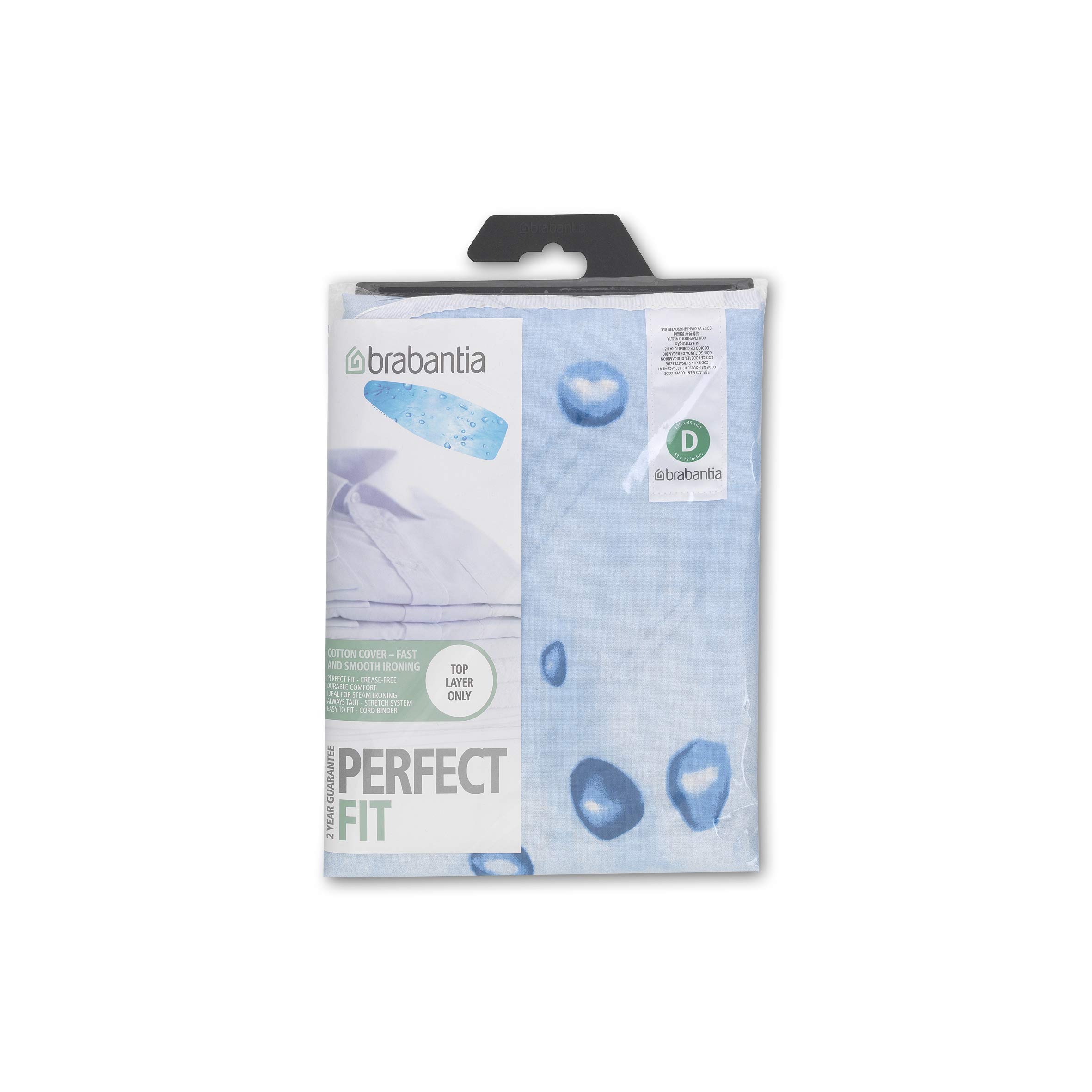 Brabantia 317422 Ice Water Ironing Board Cover with 2 mm Foam, L 135 x W 45 cm, Size D โ image 1
