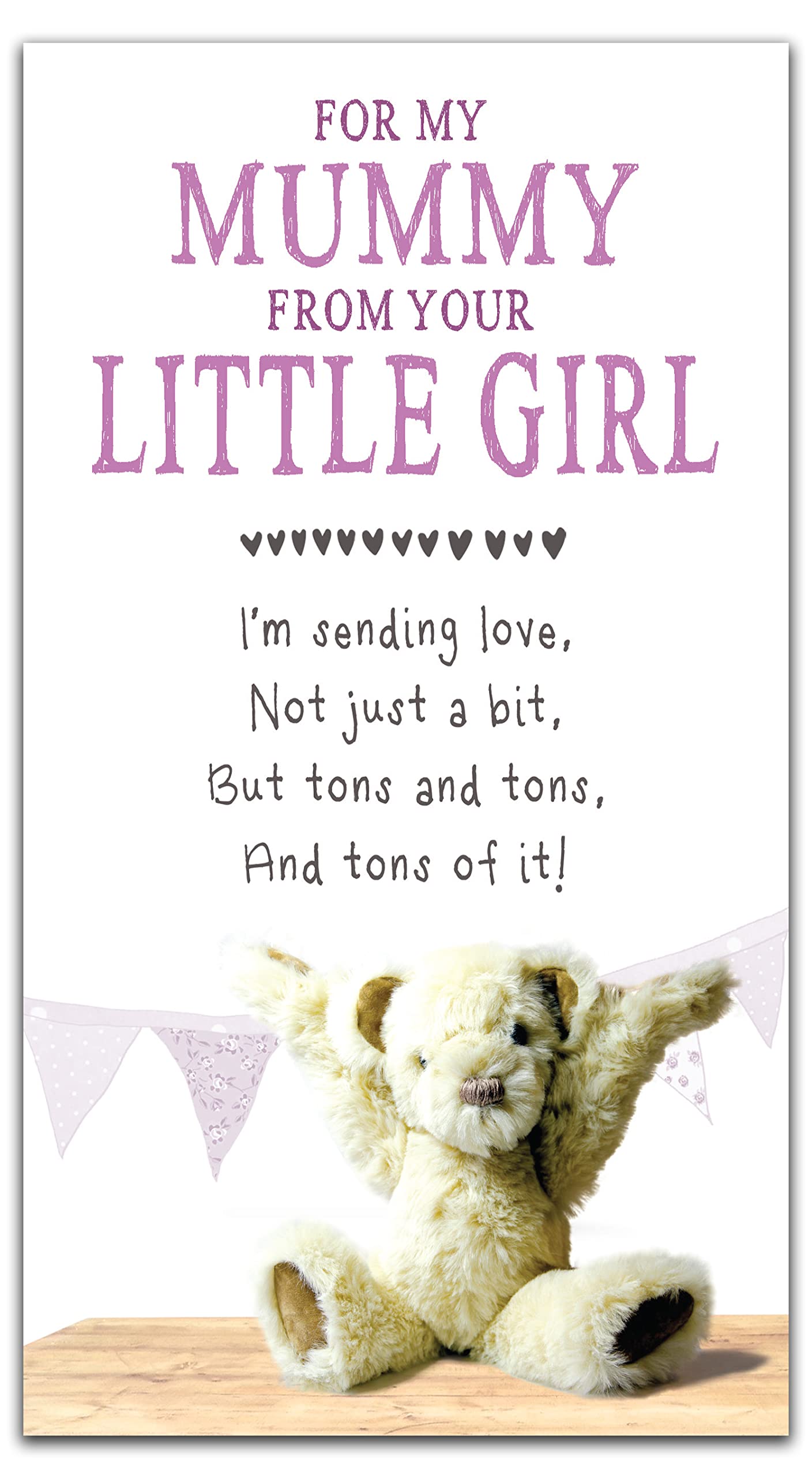 Emotional Rescue Mummy Mother's Day Card From Little Girl, I'm Sending Love, Not Just a Bit… Mummy Mothers Day, Multi-Coloured
