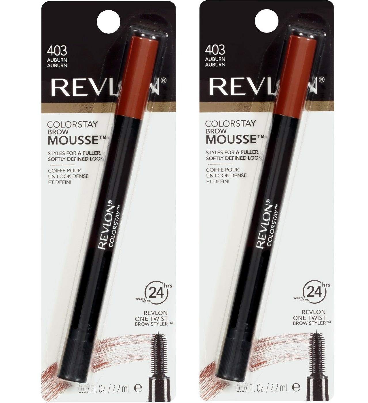 Pack of 2 Revlon Colorstay Brow Mousse, Auburn (403)