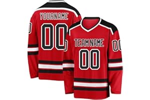 WangXLDD Custom Ice Hockey Jersey for Adults Personalized Hockey Practice Uniforms Long Sleeves Sport T Shirt