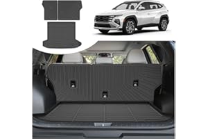 All Weather Cargo Liner & Backrest Mat for Hyundai Tucson 2022-2025 2026 Non-Slip, Custom Fit Trunk Mat Tray Back Seat Cover 