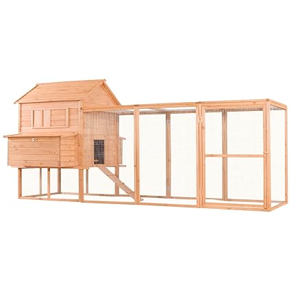 Lovupet 12ft Large Backyard Hen House Wooden Chicken Coop Wlong Run 03142